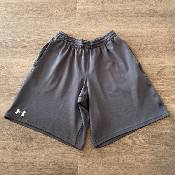 Under Armour Men’s Gray Athletic Mesh Shorts Lightweight Training Gym Wear - Picture 6 of 7